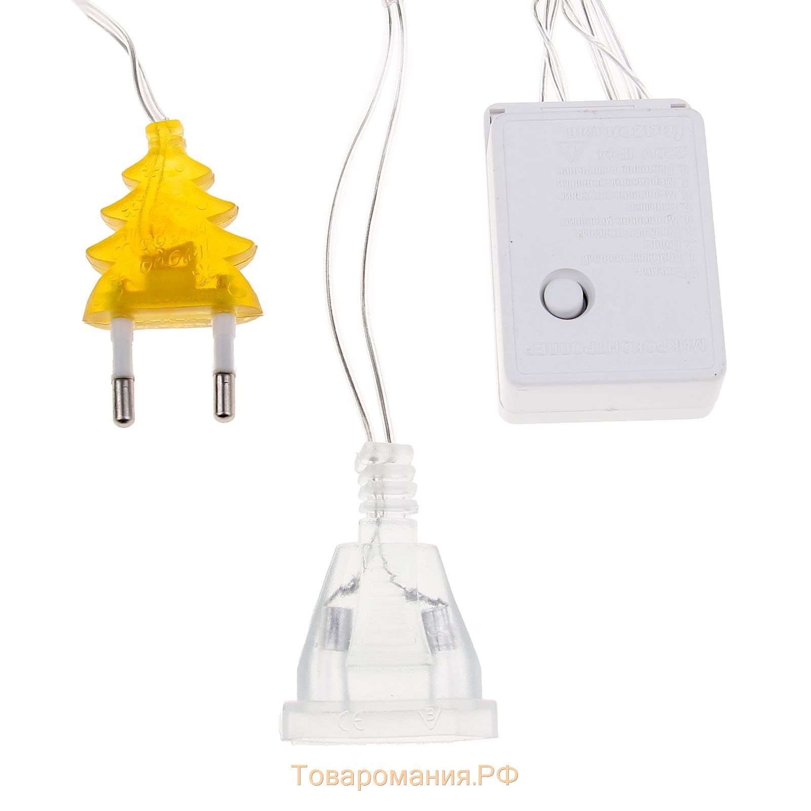 Гирлянда «Занавес» 1.5 × 1 м, IP20, прозрачная нить, 180 LED, свечение жёлтое, 8 режимов, 220 В