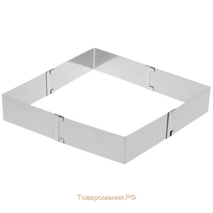 Форма для выкладки и выпечки с регулировкой размера, 15,5×28 см, h=5 см, цвет серебристый