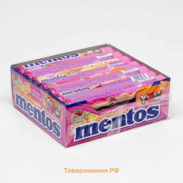 Жевательная конфета Mentos, фрукты, 37 г