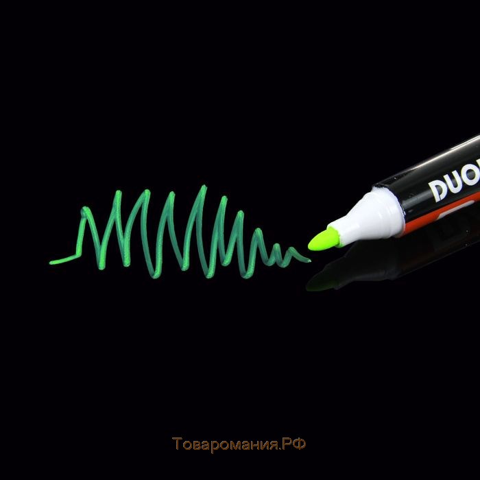 Маркер меловой для стекла, LED, на блистере, зелёный