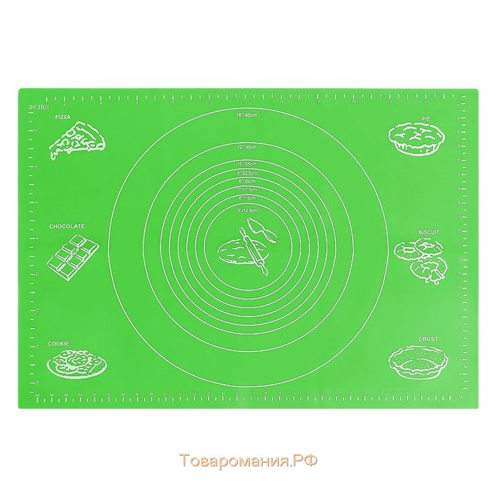 Коврик для выпечки и раскатки теста с разметкой  «Эрме», силикон, 64,5×45 см, МИКС