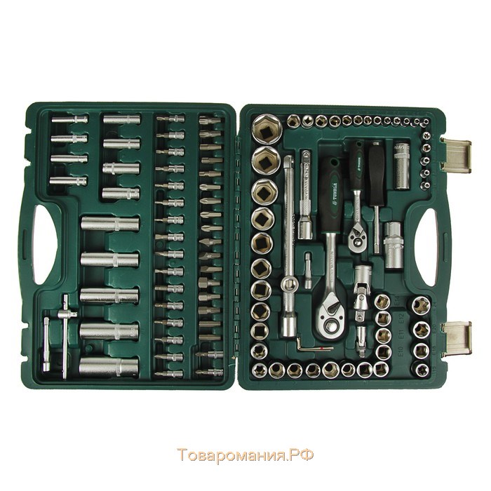 Набор инструментов в кейсе ТУНДРА, автомобильный, CrV, 1/2" и 1/4", 108 предметов