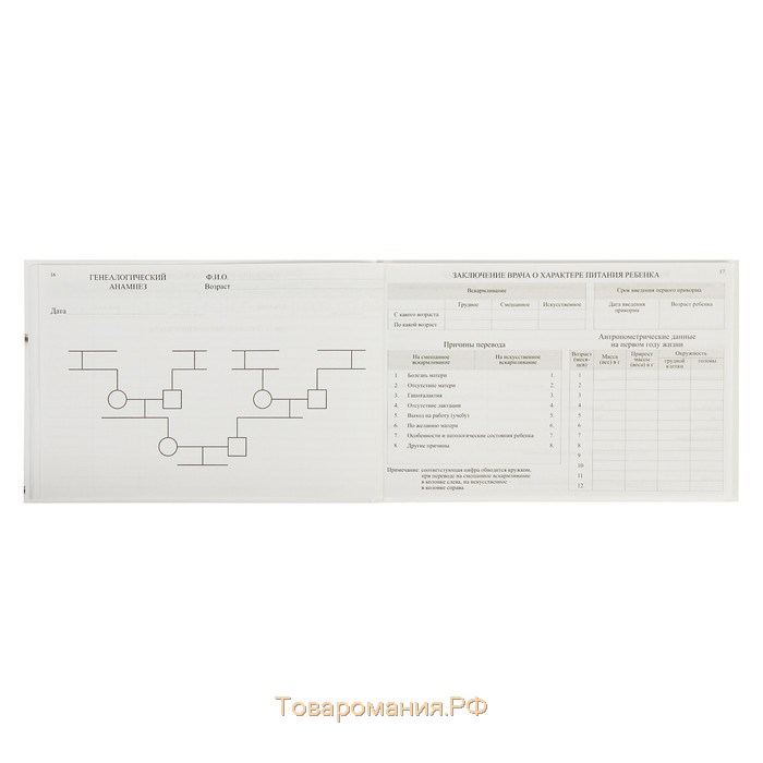 Медицинская карта ребёнка "История развития" А5, 205 х 150 мм, форма 112, твёрдая обложка, 96 листов