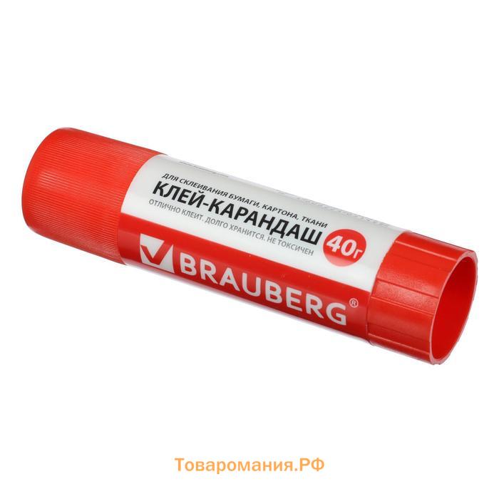 Клeй-карандаш ПВП 40 г BRAUBERG