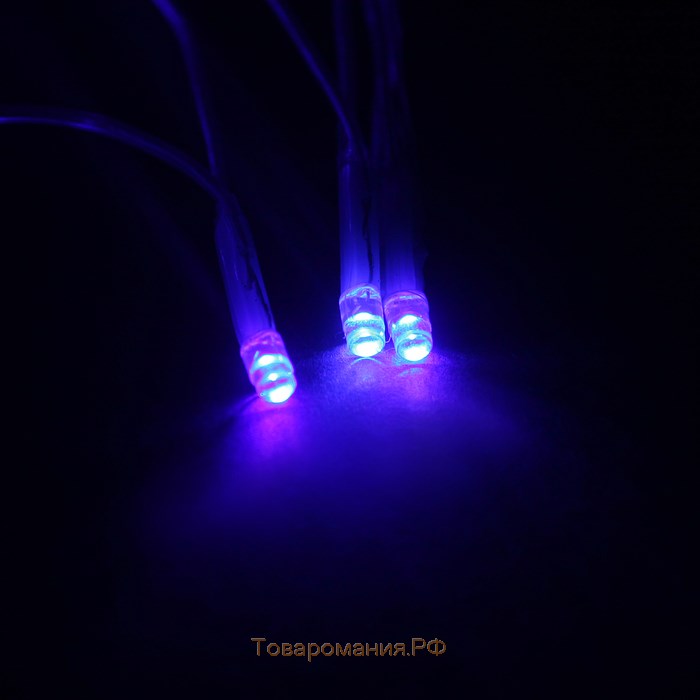 Гирлянда «Сеть» 2 × 1.5 м, IP44, УМС, прозрачная нить, 192 LED, свечение синее, 220 В