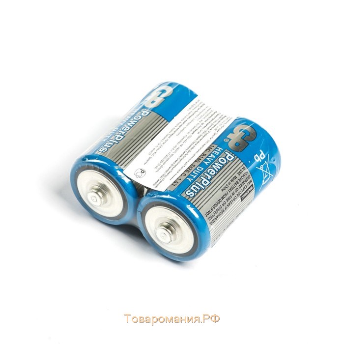 Батарейка солевая GP PowerPlus Heavy Duty, C, R14-2S, 1.5В, спайка, 2 шт.