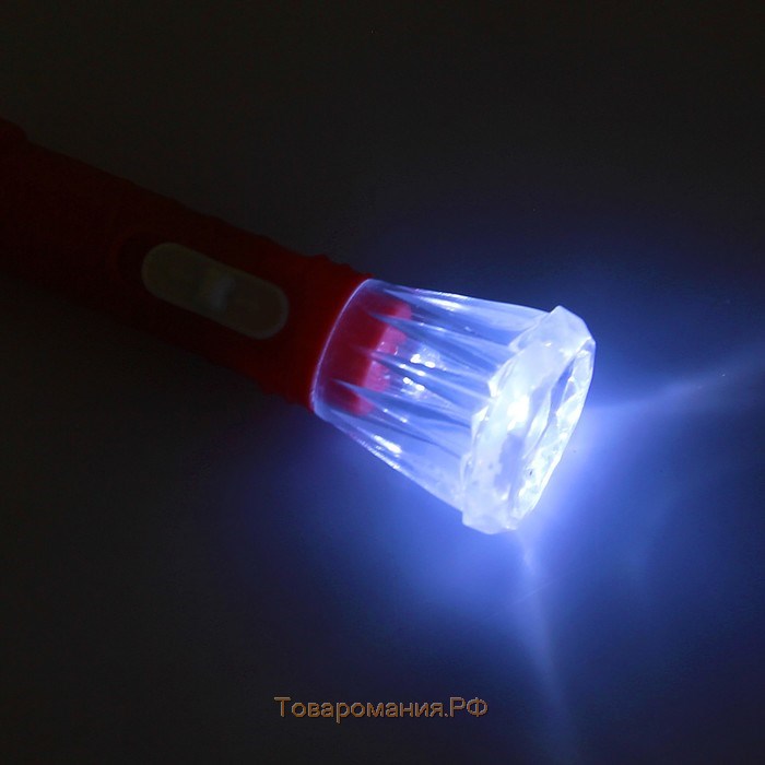 Фонарь-брелок, 1 LED, рассеиватель цветок, 2.2 х 6.5 см, микс