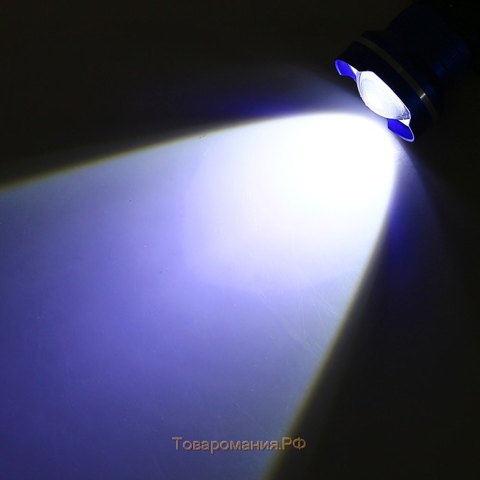 Фонарь налобный аккумуляторный "Мастер К.", 1 led, zoom, 3 режима, 4.5 х 6.5 см