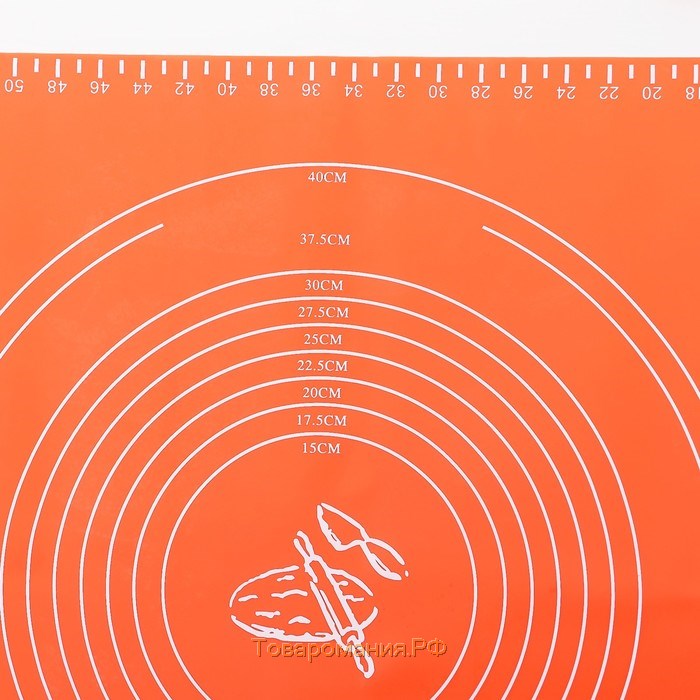 Коврик для выпечки с разметкой «Эрме», силикон, 70×50 см, цвет МИКС