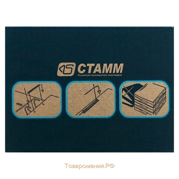 Набор механизмов для скоросшивания СТАММ, пластик, 100 шт., синие