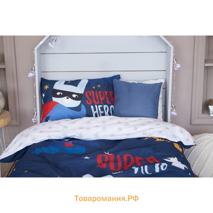 Постельное бельё «» 1.5 сп Super hero 143*215 см, 150*214 см, 50*70 см -1 шт,100% хл, бязь