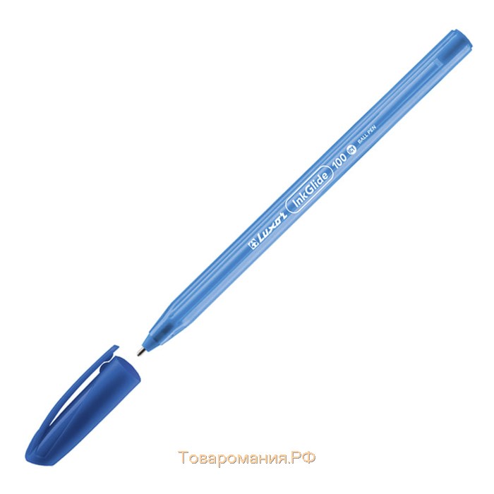 Ручка шариковая Luxor InkGlide 100 Icy синяя, 0,7мм, трехгран 16702/12 Bx