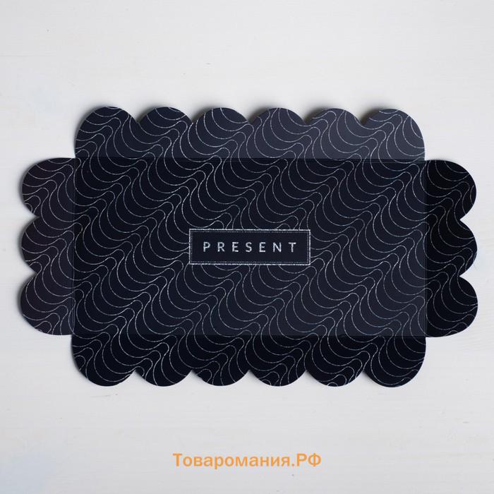 Коробка для печенья, кондитерская упаковка с PVC крышкой, Present, 21 х 10.5 х 3 см