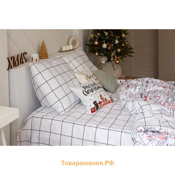 Постельное белье новогоднее  Дуэт Xmas cat 143*215 см - 2 штуки, 240*220 см, 70*70 см - 2 штуки