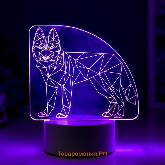 Светильник "Волк" LED RGB от сети 9,5х14,5х17 см RISALUX