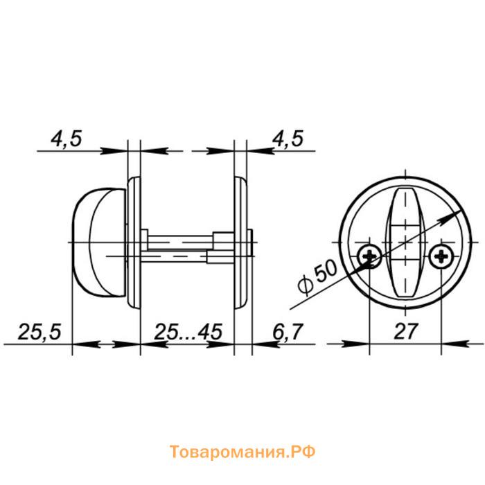 Ручка поворотная WC-001-CP, цвет хром