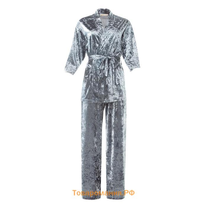 Костюм женский (жакет и брюки) KAFTAN "Бархат", 40-42, серый