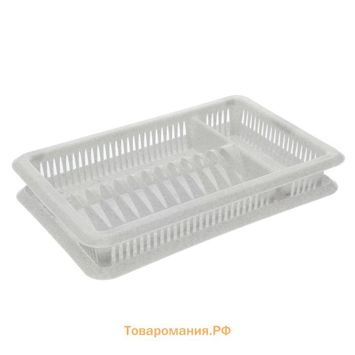 Сушилка для посуды Plastic Centre «Лилия», 48×30.5×8.5 см, с поддоном, МИКС