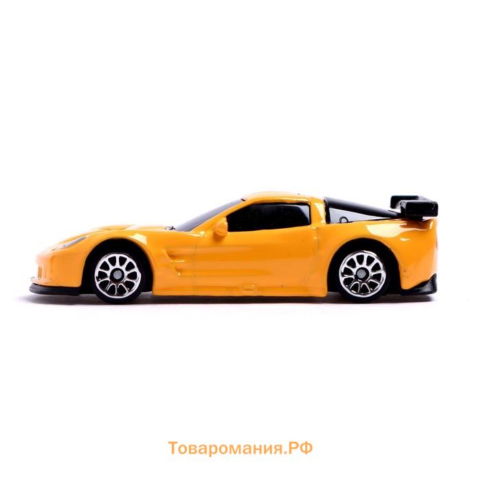 Машина металлическая CHEVROLET CORVETTE C6-R, 1:64, цвет жёлтый