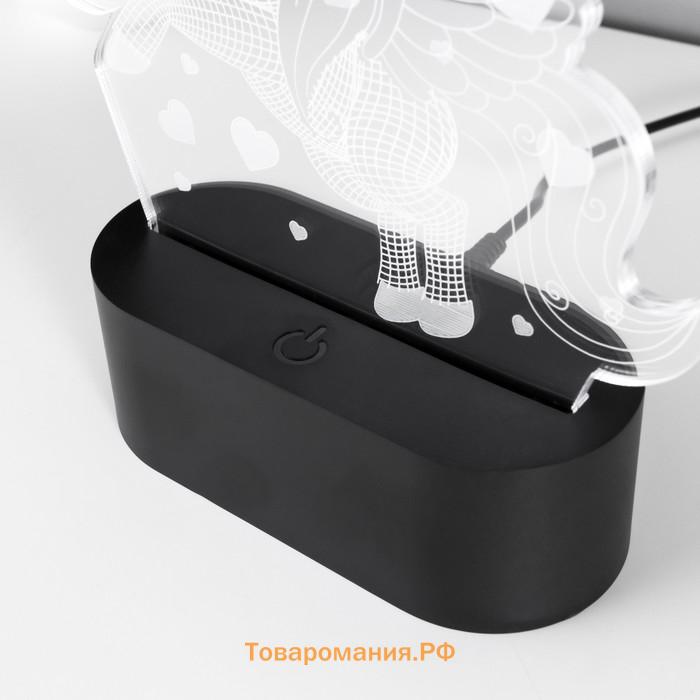 Светильник сенсорный "Единорожек" LED USB (90см) от батареек 3xАА черный 14х5,5х18,5 см RISALUX  765