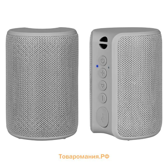 Портативная колонка TFN Play, 5 Вт, microUSB, IPX7, 1800 мАч, серая