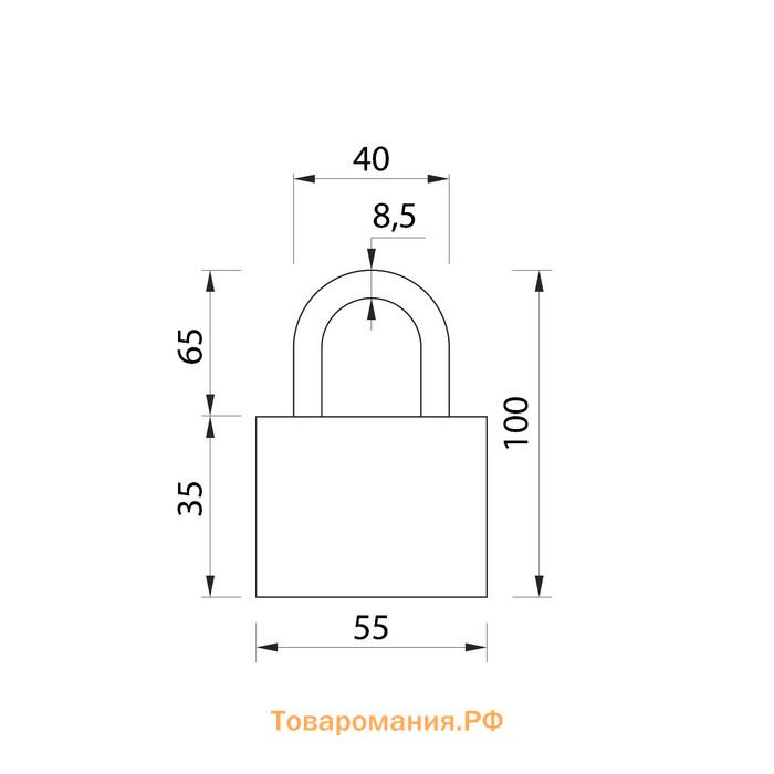 Замок навесной, тип 8, 9х60 мм, порошковое покрытие