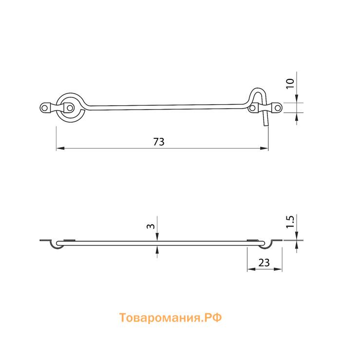 Крючок ветровой (мод.107-1), цвет золото