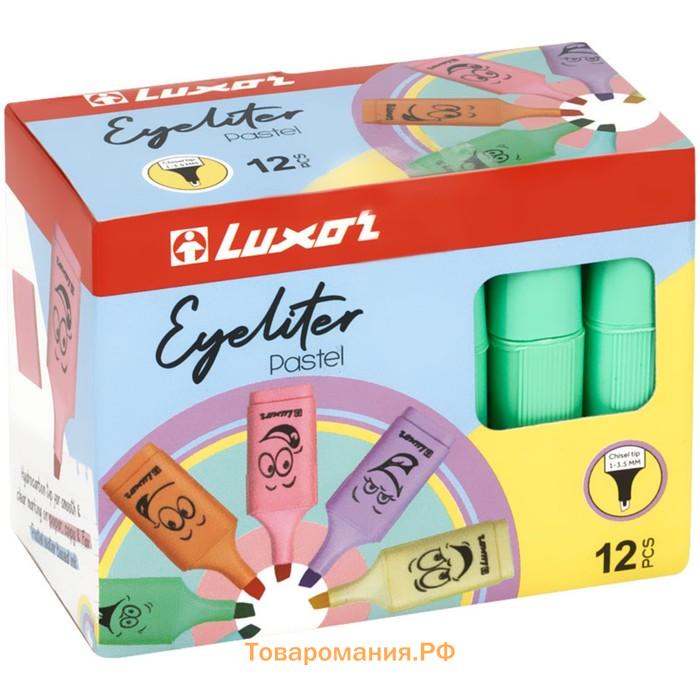 Маркер текстовыделитель Luxor Eyeliter Pastel, 1.0-4.5 мм, чернила на водной основе, пастельный зелёный