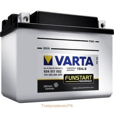 Аккумуляторная батарея Varta 4 Ач Moto 504 011 002 (YB4L-B)