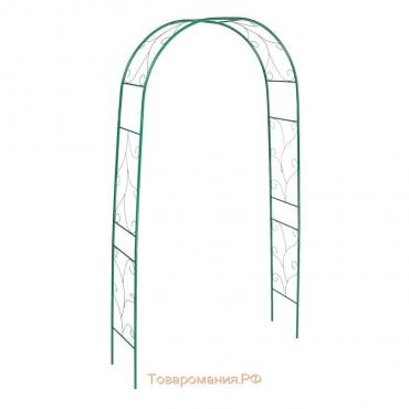 Арка садовая, 240 × 120 × 36.5 см, для вьющихся растений, металлическая, зелёная, «Веточка», Greengo