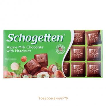 Шоколад Schogetten Alpine Milk Chocolate with Hazelnut, 100 г