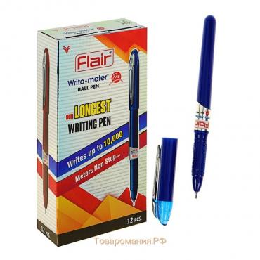 Ручка шариковая Flair Writo-Meter DX узел-игла 0.6, (пишет 10 км), шкала на стержне, синий