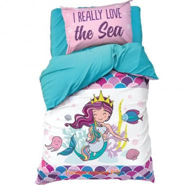 Постельное бельё «» 1.5 сп Really mermaid 143*215 см, 150*214 см, 50*70 см -1 шт,100% хл, бязь