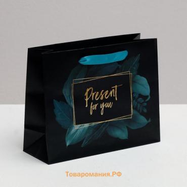 Пакет подарочный ламинированный горизонтальный, упаковка, «Present for you», 22 х 17.5 х 8 см