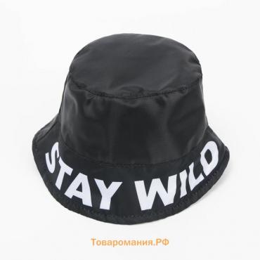 Панама Stay wild, цвет чёрный