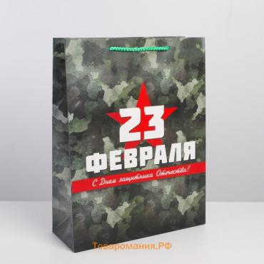 Пакет подарочный ламинированный вертикальный, упаковка, «Отечество», L 31 х 40 х 11,5 см