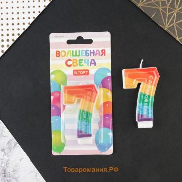 Свеча для торта, цифра 7 «С Днем рождения», 7 х 4,3 см