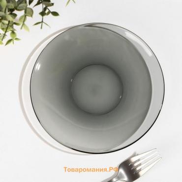 Тарелка стеклянная десертная Basilico. Lava Grey, d=17 см, цвет серый