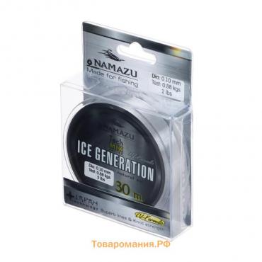 Леска Namazu Ice Generation, диаметр 0.10 мм, тест 0.88 кг, 30 м, прозрачная