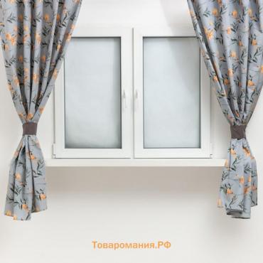 Комплект штор для кухни с подхватами  "Yellow poppies" 149х180 см - 2 шт