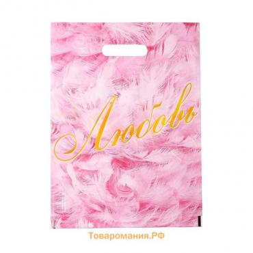 Пакет "Любовь", полиэтиленовый с вырубной ручкой, 30 х 40 см, 50 мкм набор 10 штук