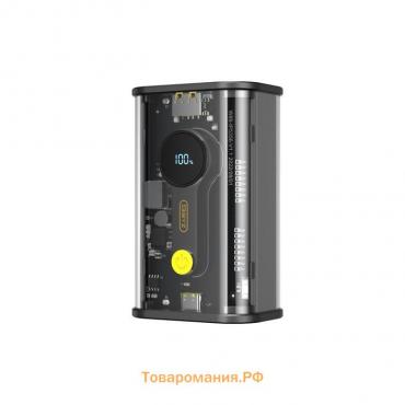 Внешний аккумулятор BYZ W89, 10000 мАч, 1 Type-C, 1 USB, 22.5 Вт, 3 А, дисплей, PD, чёрный